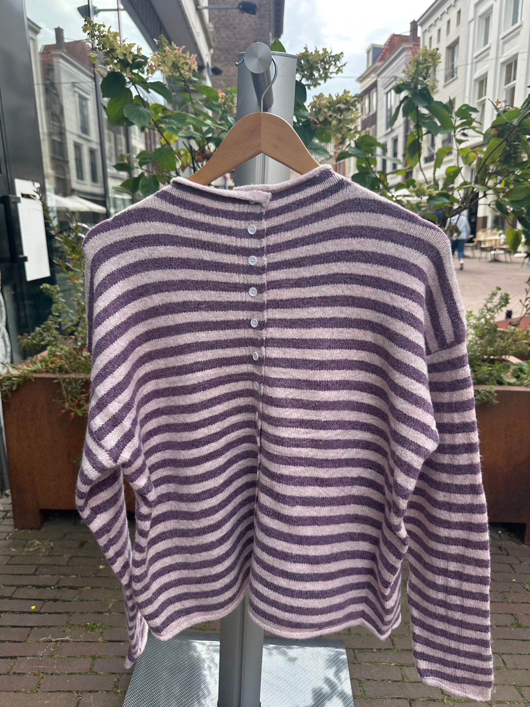 Paars streep vest
