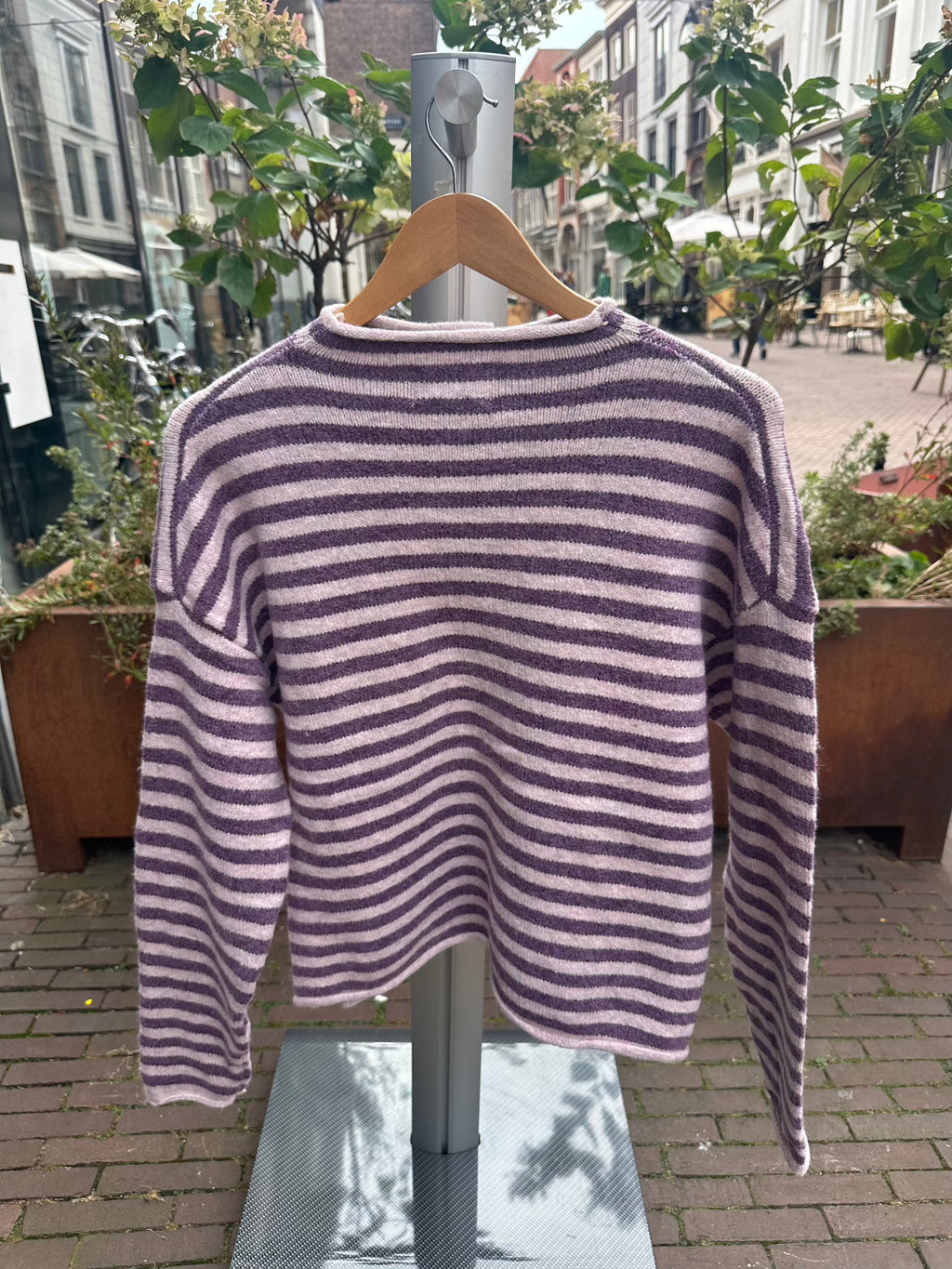 Paars streep vest