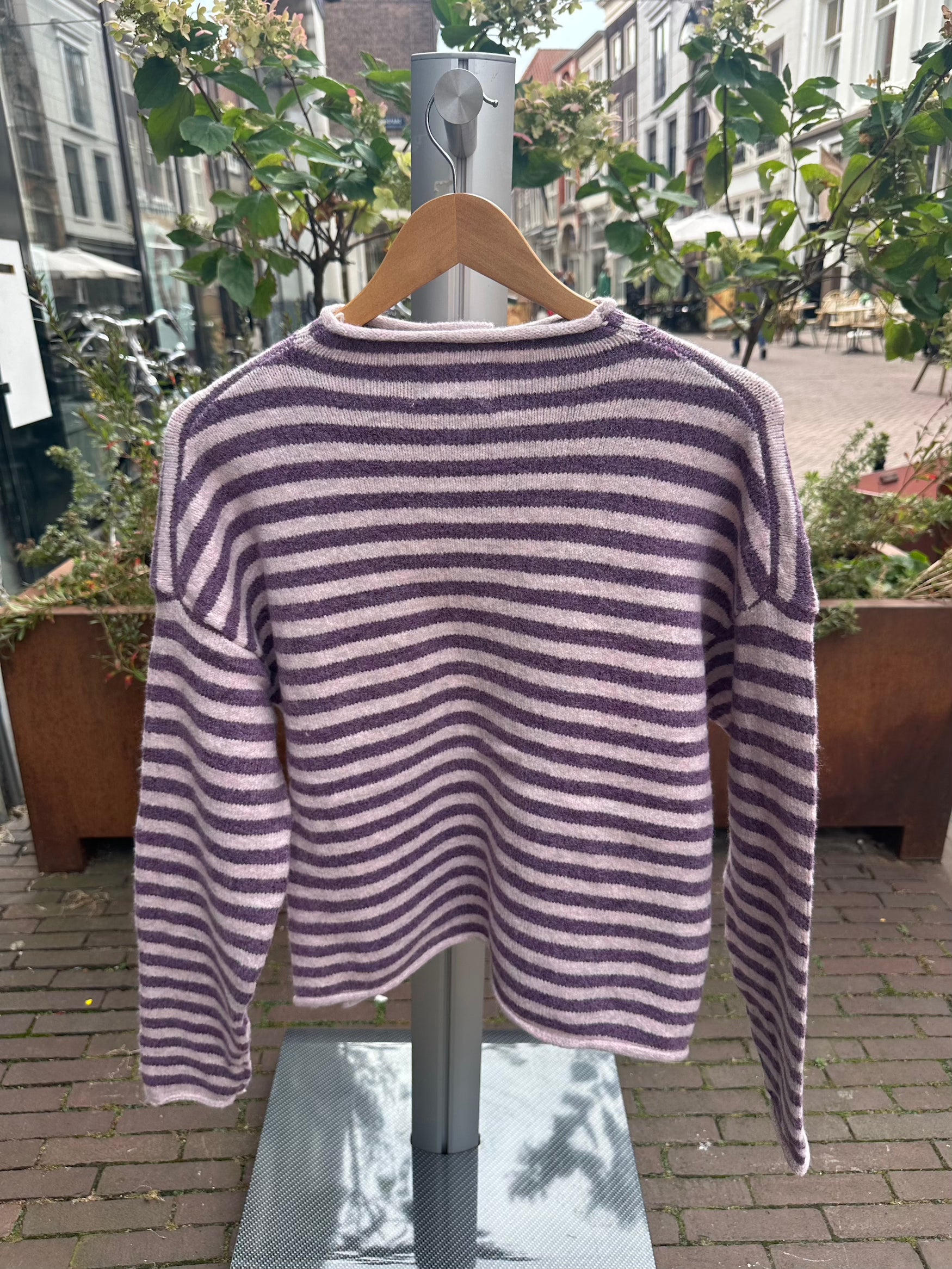 Paars streep vest